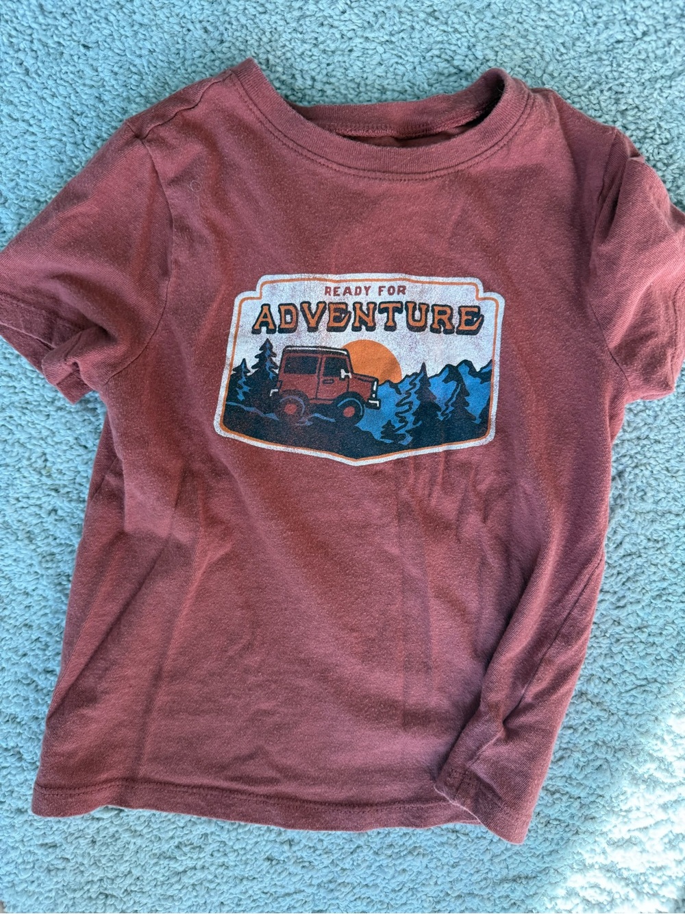 Old Navy Maroon 'Adventure' Graphic Short Sleeve Tee